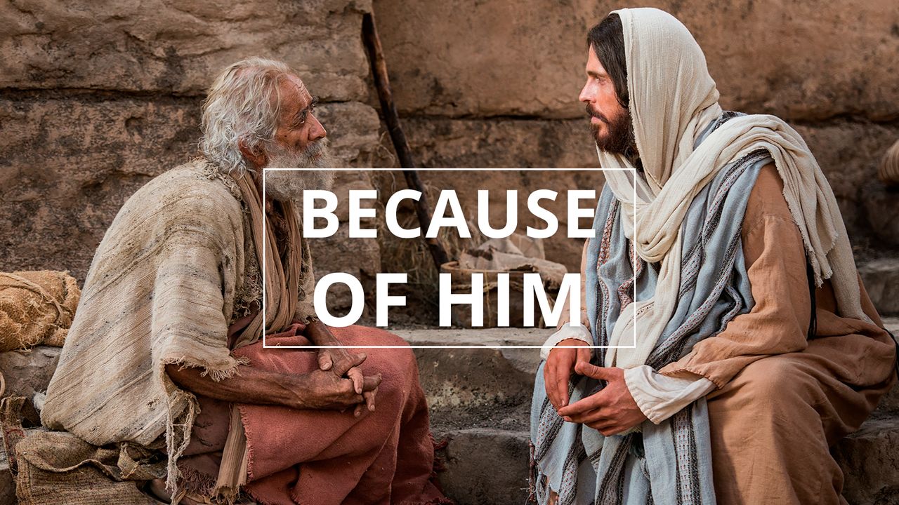 Jesus Christus heilt am Teich von Betesda einen Mann und fordert ihn auf, ihm nachzufolgen